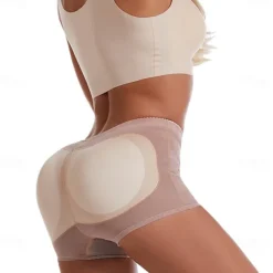 Women's Scrunch Butt Shorts Shapewear Fashion Casual Short Plain Mesh Patchwork Ruched Butt Lifting Tummy Control Butt Lift Comfort High Elasticity Home Daily Fitness Black Apricot Skinny