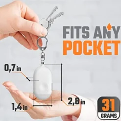 Women's Self Defense Personal Alarm Key Fob USB Rechargeable 130 dB Loud Security Alarm Whistle with LED Light Panic Button or Pull Pin Alarm Device Key Fob