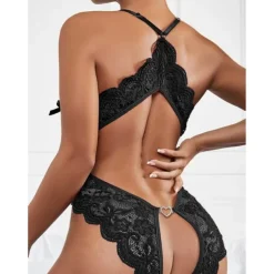 Women's Sexy Bodies Teddies & Bodysuits 1 PCS Flower Hot Soft Valentine's Day Bed Spandex Halter Neck Lace Jacquard Summer Spring Home Outfits