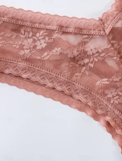 Women's Sexy Lingerie Panties Pure Color Lovers Hot Home Valentine's Day Bed Lace Breathable Hole Summer Spring Home Outfits