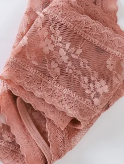 Women's Sexy Lingerie Panties Pure Color Lovers Hot Home Valentine's Day Bed Lace Breathable Hole Summer Spring Home Outfits