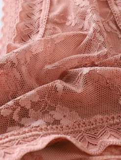 Women's Sexy Lingerie Panties Pure Color Lovers Hot Home Valentine's Day Bed Lace Breathable Hole Summer Spring Home Outfits