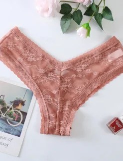 Women's Sexy Lingerie Panties Pure Color Lovers Hot Home Valentine's Day Bed Lace Breathable Hole Summer Spring Home Outfits