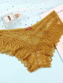 Women's Sexy Lingerie Panties Pure Color Lovers Hot Home Valentine's Day Bed Lace Breathable Hole Summer Spring Home Outfits