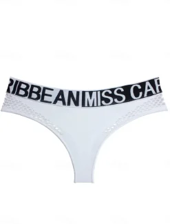 Women's Sexy Lingerie Panties Letter Lovers Hot Comfort Home Valentine's Day Bed Nylon Breathable Hole Summer Spring Home Outfits