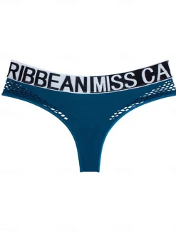 Women's Sexy Lingerie Panties Letter Lovers Hot Comfort Home Valentine's Day Bed Nylon Breathable Hole Summer Spring Home Outfits