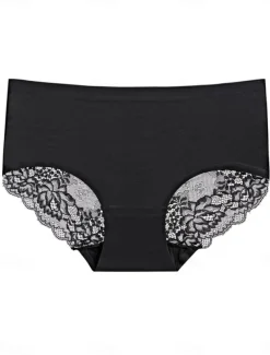 Women's Sexy Lingerie Panties Pure Color Lovers Hot Home Valentine's Day Bed Ice Silk Breathable Hole Summer Spring Home Outfits
