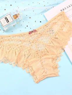 Women's Sexy Lingerie Panties Pure Color Lovers Hot Home Valentine's Day Bed Lace Breathable Hole Summer Spring Home Outfits