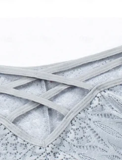 Women's Sexy Lingerie Panties Pure Color Lovers Hot Home Valentine's Day Bed Lace Breathable Hole Summer Spring Home Outfits