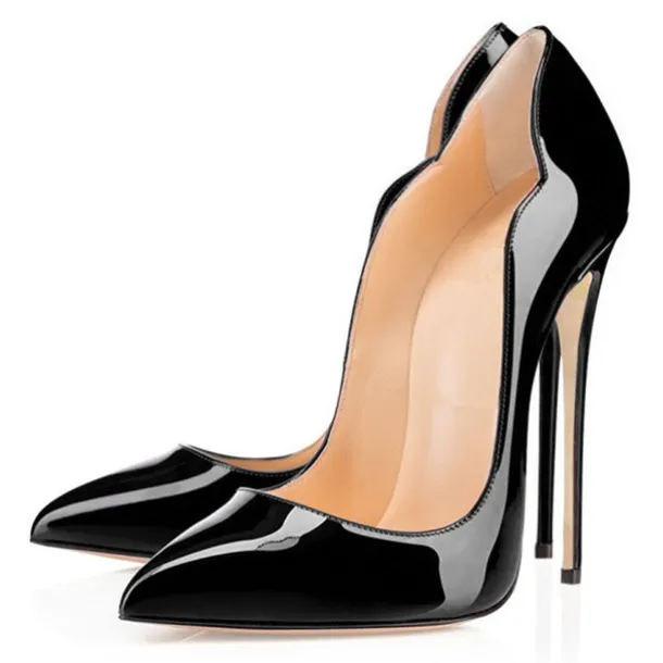 Women's Sexy Ombre Patent Leather Stiletto High Heels - Elegant Red Gradient Pointed Toe Pumps for Parties, Weddings, and Special Occasions