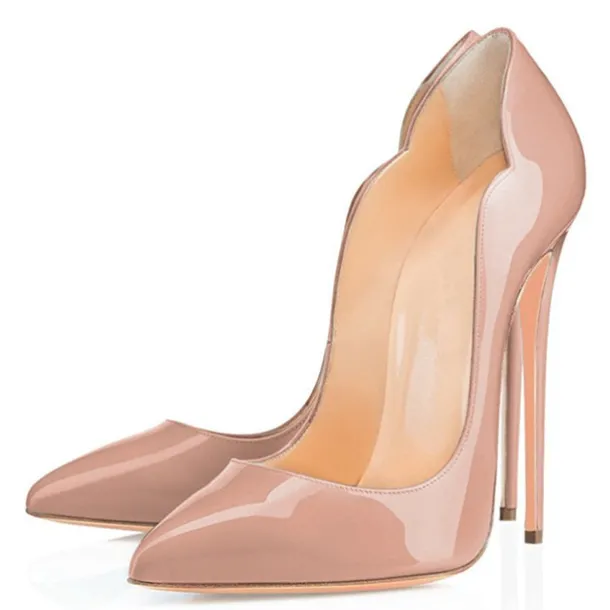 Women's Sexy Ombre Patent Leather Stiletto High Heels - Elegant Red Gradient Pointed Toe Pumps for Parties, Weddings, and Special Occasions