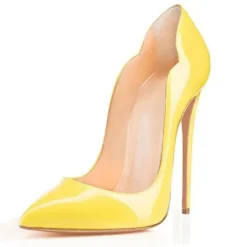 Women's Sexy Ombre Patent Leather Stiletto High Heels - Elegant Red Gradient Pointed Toe Pumps for Parties, Weddings, and Special Occasions