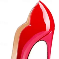 Women's Sexy Ombre Patent Leather Stiletto High Heels - Elegant Red Gradient Pointed Toe Pumps for Parties, Weddings, and Special Occasions