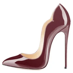 Women's Sexy Ombre Patent Leather Stiletto High Heels - Elegant Red Gradient Pointed Toe Pumps for Parties, Weddings, and Special Occasions