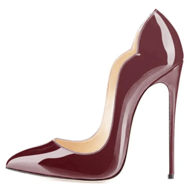 Women's Sexy Ombre Patent Leather Stiletto High Heels - Elegant Red Gradient Pointed Toe Pumps for Parties, Weddings, and Special Occasions