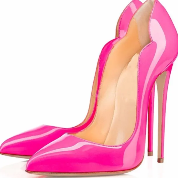 Women's Sexy Ombre Patent Leather Stiletto High Heels - Elegant Red Gradient Pointed Toe Pumps for Parties, Weddings, and Special Occasions