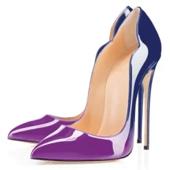 Women's Sexy Ombre Patent Leather Stiletto High Heels - Elegant Red Gradient Pointed Toe Pumps for Parties, Weddings, and Special Occasions