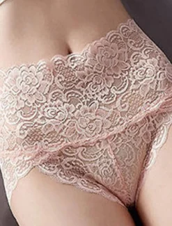 Women's Sexy Panties Brief Underwear 1 PC Underwear Sexy Comfort Lace Pure Color PU High Waist Sexy Green Black Purple M L XL Home Outfits