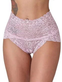 Women's Sexy Panties Brief Underwear 1 PC Underwear Sexy Comfort Lace Pure Color PU High Waist Sexy Green Black Purple M L XL Home Outfits