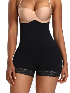 Women's Shapewear Casual / Sporty Shorts Scrunch Butt Shorts Anti Chafing Shorts Short Pants Weekend Yoga Stretchy Solid Colored Tummy Control Butt Lift High Waist Skinny Black Beige M XL 3XL