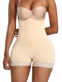 Women's Shapewear Casual / Sporty Shorts Scrunch Butt Shorts Anti Chafing Shorts Short Pants Weekend Yoga Stretchy Solid Colored Tummy Control Butt Lift High Waist Skinny Black Beige M XL 3XL