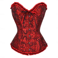 Women's Shapewear Pure Color Corsets Punk & Gothic Carnival Date Club Lace Breathable Bandeau Short Sleeve Summer Spring Home Outfits