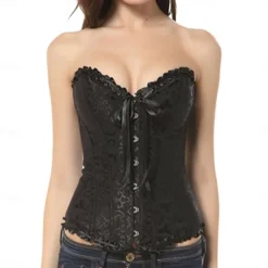 Women's Shapewear Pure Color Corsets Punk & Gothic Carnival Date Club Lace Breathable Bandeau Short Sleeve Summer Spring Home Outfits