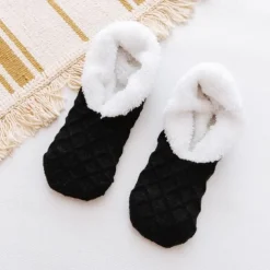 Women's Sherpa Lined Slipper Socks Non Slip Fuzzy Non-Slip Warm Fall & Winter Knit Coral Fleece Socks, Cozy Plush Floor Socks for Fall & Winter
