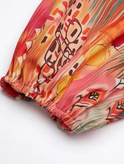 Women's Shirt Basic Buttons Print Long Sleeve Regular Tops Casual Pink Blue Green Spring Fall