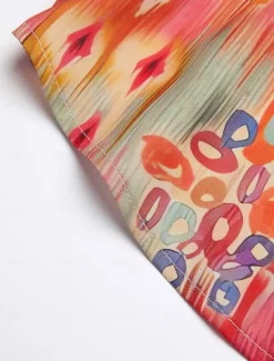 Women's Shirt Basic Buttons Print Long Sleeve Regular Tops Casual Pink Blue Green Spring Fall