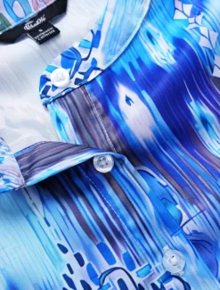 Women's Shirt Basic Buttons Print Long Sleeve Regular Tops Casual Pink Blue Green Spring Fall