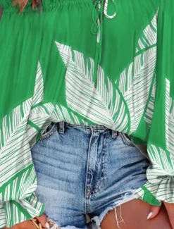 Women's Shirt Blouse Floral Stylish Casual Long Sleeve Off Shoulder Regular Tops Daily Backless Print Royal Blue Blue Fuchsia Green Summer Spring