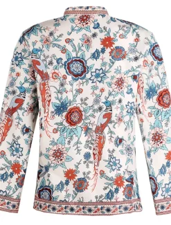 Women's Shirt Blouse Yellow Pink Dusty Rose Graphic Floral Button Print Long Sleeve Daily Holiday Vintage Boho Streetwear Round Neck Regular Boho S