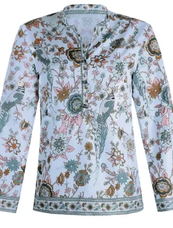 Women's Shirt Blouse Yellow Pink Dusty Rose Graphic Floral Button Print Long Sleeve Daily Holiday Vintage Boho Streetwear Round Neck Regular Boho S