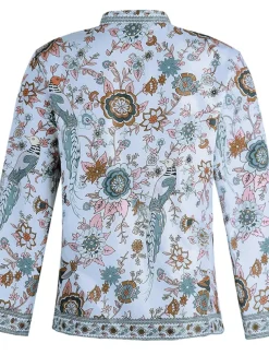 Women's Shirt Blouse Yellow Pink Dusty Rose Graphic Floral Button Print Long Sleeve Daily Holiday Vintage Boho Streetwear Round Neck Regular Boho S