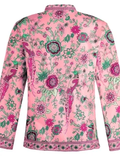 Women's Shirt Blouse Yellow Pink Dusty Rose Graphic Floral Button Print Long Sleeve Daily Holiday Vintage Boho Streetwear Round Neck Regular Boho S