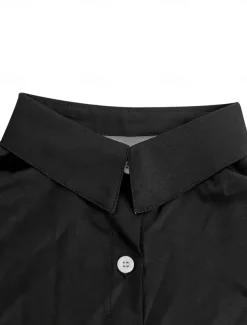 Women's Shirt Button Down Tunic Shirt Collar Long Sleeve Plaid Casual Regular Tops Work Daily s Print Black Spring Fall Winter