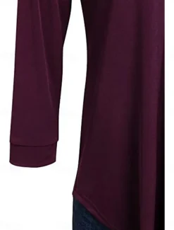 Women's Shirt Solid Color Elegant Stylish Basic 3/4 Length Sleeve V Neck Regular Tops Daily Black Wine Blue Green Spring Fall