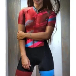 Women's Short Sleeve Cycling Jersey with Shorts Triathlon Tri Suit Summer Polyester Black / Yellow Black / Orange Red / Silver Bike Clothing Suit Breathable Quick Dry Back Pocket Sweat wicking Sports