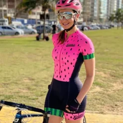 Women's Short Sleeve Cycling Jersey with Shorts Triathlon Tri Suit Summer Polyester Black / Yellow Black / Orange Red / Silver Bike Clothing Suit Breathable Quick Dry Back Pocket Sweat wicking Sports