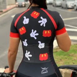 Women's Short Sleeve Triathlon Tri Suit Cycling Jersey with Shorts 3D Pad Summer Spandex Polyester Polka Dot Plaid Checkered Bike Clothing Suit Breathable Quick Dry Moisture Black / Red Green Black