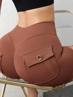 Women's Shorts Casual Daily Short Plain Ruched Butt Lifting Tummy Control Butt Lift Breathability Stretchy Weekend Black Red Army Green Coffee Summer Skinny