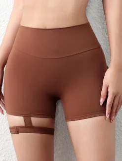 Women's Shorts Casual Daily Short Plain Ruched Butt Lifting Tummy Control Butt Lift Breathability Stretchy Weekend Black Red Army Green Coffee Summer Skinny