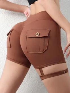 Women's Shorts Casual Daily Short Plain Ruched Butt Lifting Tummy Control Butt Lift Breathability Stretchy Weekend Black Red Army Green Coffee Summer Skinny