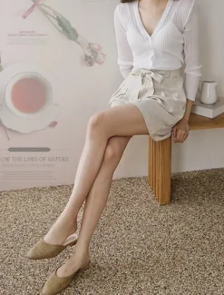 Women's Shorts Casual Daily Short Plain Drawstring Breathability Comfortable Inelastic Weekend Black White Beige Summer Regular Fit