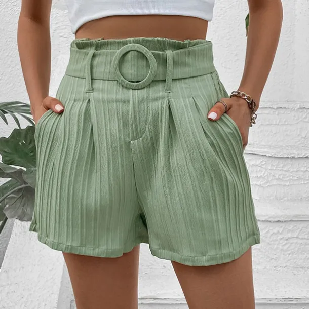 Women's Shorts Casual Daily Short Plain Side Pockets Breathability Comfortable Micro-elastic Going out Weekend Green Summer Regular Fit