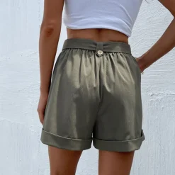 Women's Shorts Casual Daily Short Plain Side Pockets Breathability Comfortable Inelastic Going out Weekend Black Army Green Summer Regular Fit