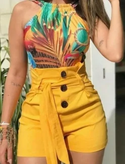 Women's Shorts Casual Daily Short Plain Breathability Comfortable Inelastic Weekend Black White Yellow Red Summer Regular Fit