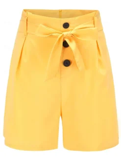 Women's Shorts Casual Daily Short Plain Breathability Comfortable Inelastic Weekend Black White Yellow Red Summer Regular Fit