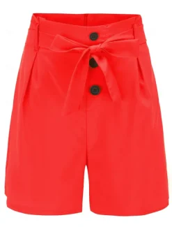 Women's Shorts Casual Daily Short Plain Breathability Comfortable Inelastic Weekend Black White Yellow Red Summer Regular Fit